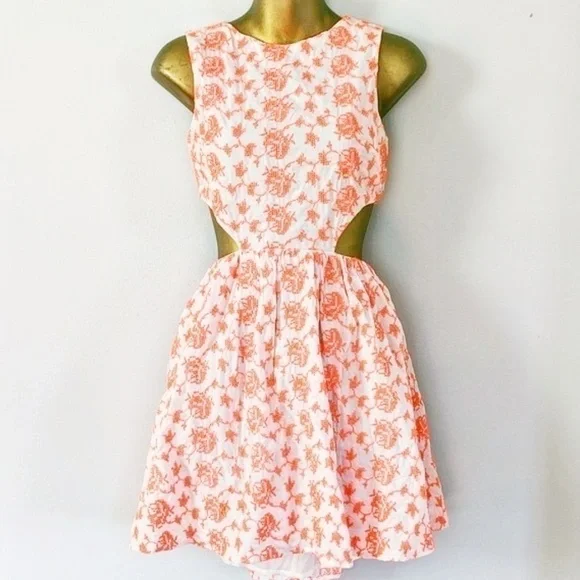 ASOS Embroidered Rose Cutout Dress | Romantic Garden Party | Size 4 - Picture 2 of 8